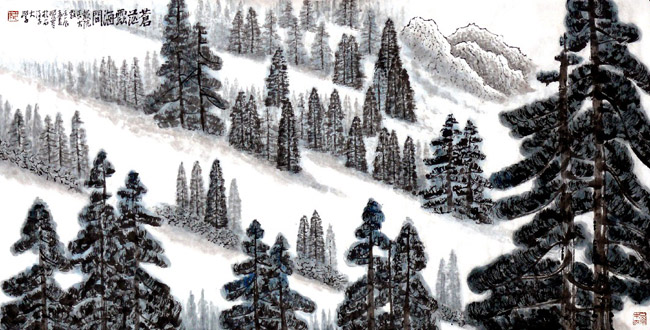 王爱军先生作品:苍茫云海间68x136cm