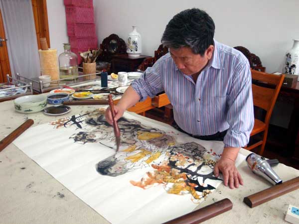 于志学先生现场作画