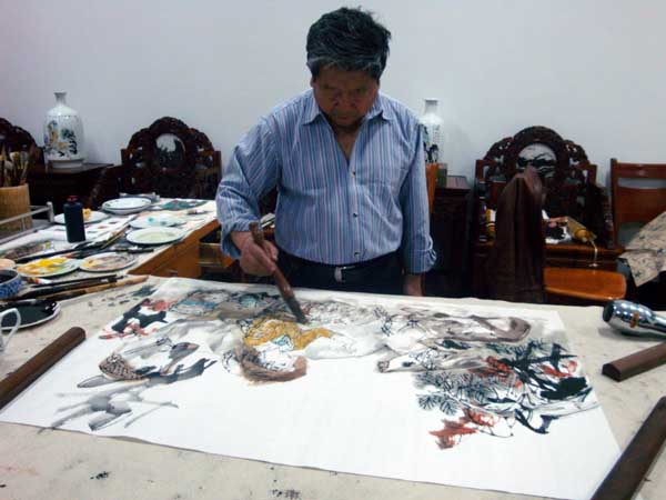 于志学先生现场作画