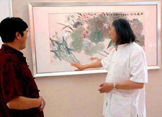 卢禹舜出席孙海宁“水墨丹青”画展(组图)