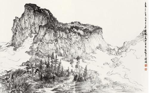 70余件旅美画家洪波山水画作品北京保利艺术中心展出