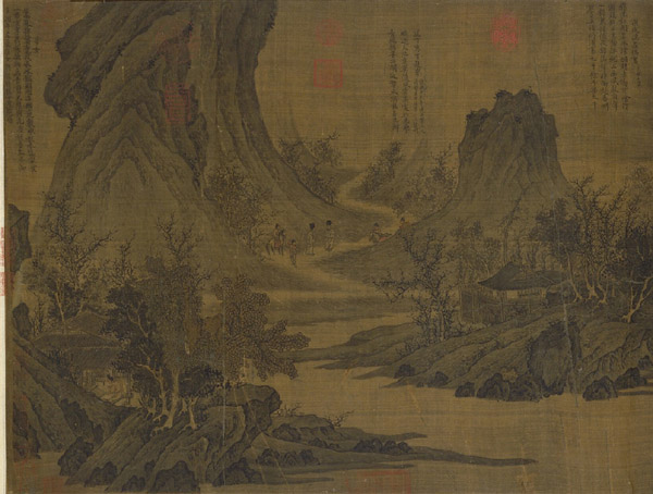 中国山水画历史名作赏析-北宋《十咏图》卷(局部)