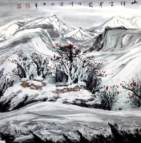 高俊峰  山乡雪霁图  68×68cm  2012年