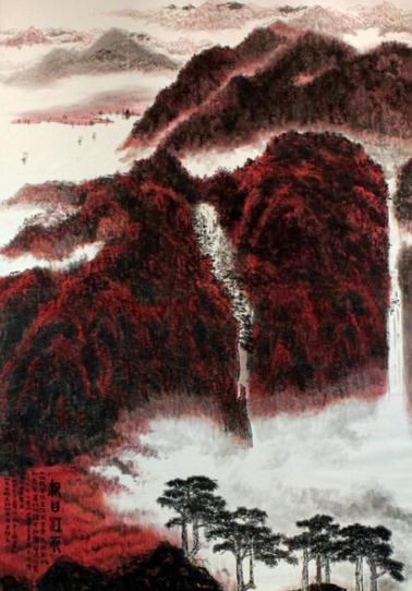 军旅画家肖文斌山水画《太行云高》赏析