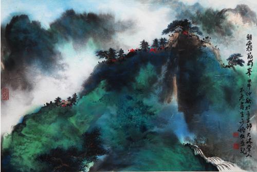 张大千泼彩传人聂振文画展在甘肃美术馆隆重举办