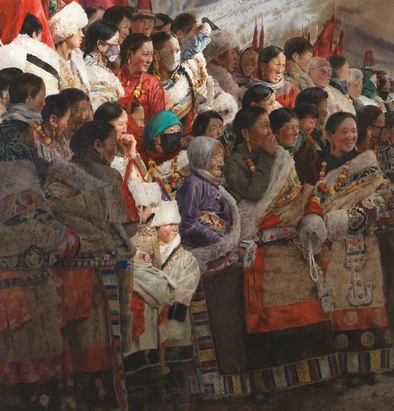 亮宝节上的人们 作者:许海刚 规格:156×150cm(金奖作品)