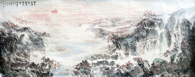 中国山水画家张永乾作品:雨润山涧69+138