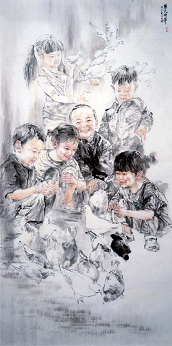 中国人物画家白莲作品欣赏：阳光地带