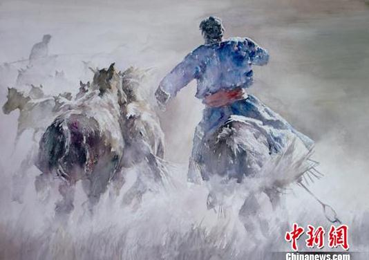 壮族女画家张玉“中西合璧”草原画马13年