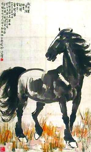 徐悲鸿画马:早期文静诗意 抗战时变为雄健壮美