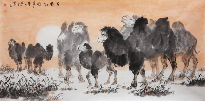走向绿洲的骆驼-记著名画家王晓银