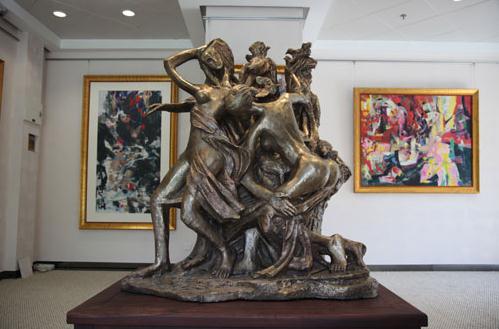 石齐画展及《三美神》雕塑展在北京开幕