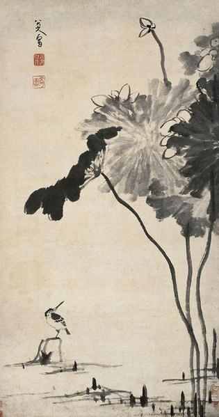 八大山人 荷花翠鸟图