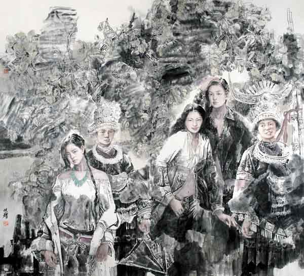 孟旭耀写意人物画欣赏-雨后彩虹