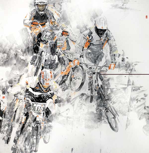 孟旭耀写意人物画欣赏-飞跃180X180cm