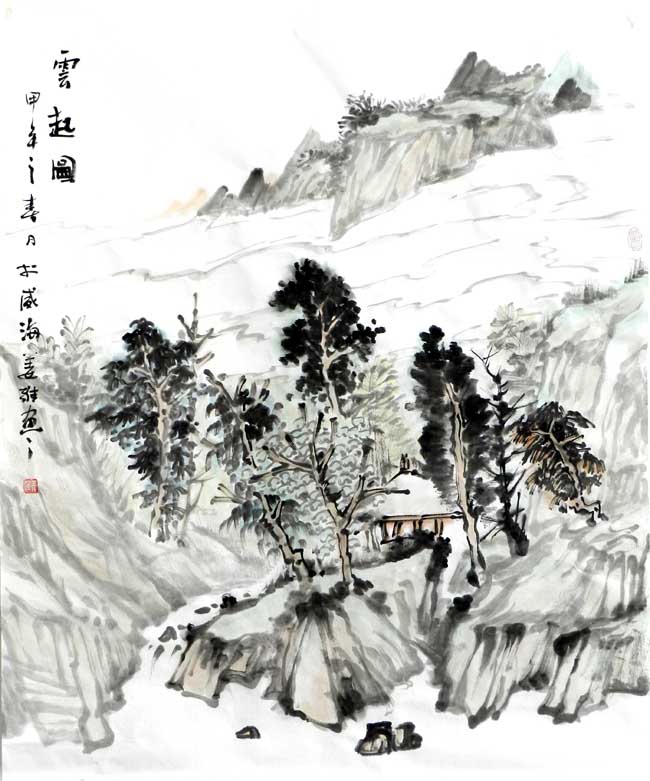 画家姜维中国画作品欣赏-云起图68+68