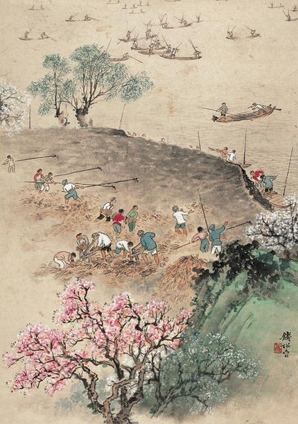 江苏美术馆举办“江山如此多娇”馆藏新金陵画派精品展:钱松嵒《积肥》