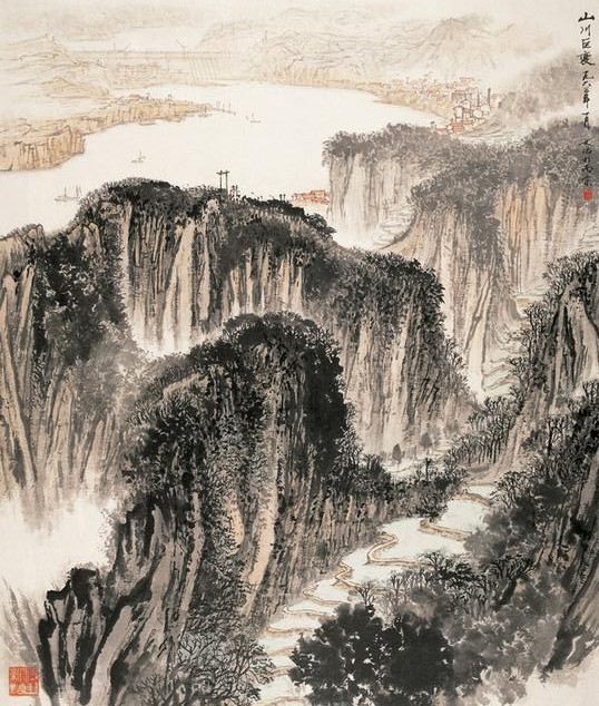 江苏美术馆举办“江山如此多娇”馆藏新金陵画派精品展:宋文治《山川巨变》