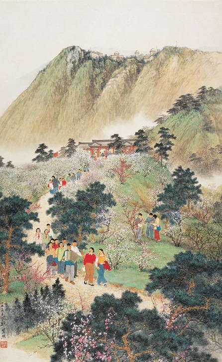 江苏美术馆举办“江山如此多娇”馆藏新金陵画派精品展:魏紫熙《南京梅花山》