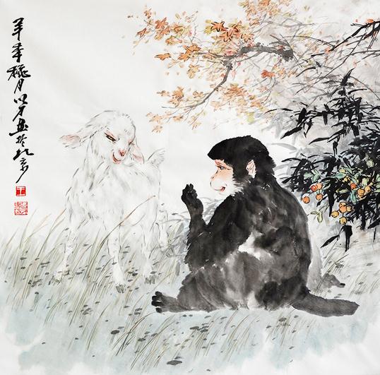 画家王以才笔下的顽猴世界