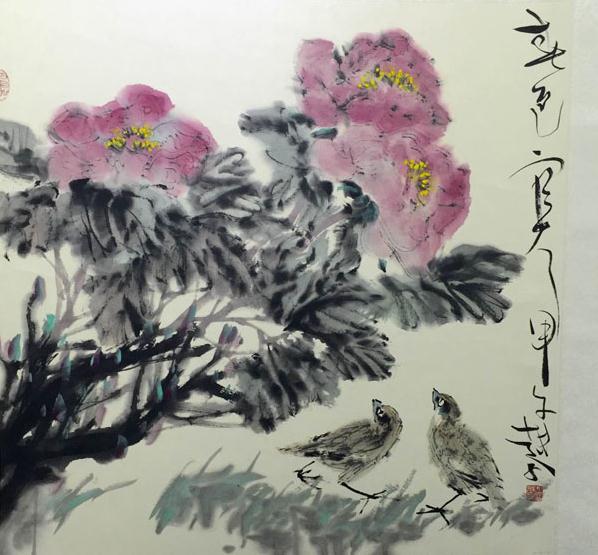 陆越子花鸟画精品展在扬州举办 省美协副秘书长佘玉奇致辞