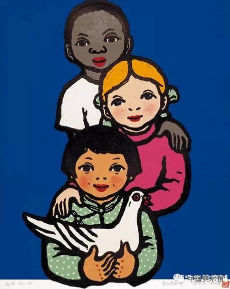 《我们要和平》 李平凡 版画 63×50cm 1949年