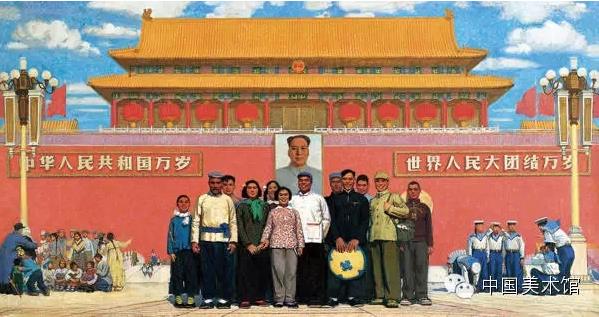 《天安门前》 孙滋溪155×294cm 油画 1964年