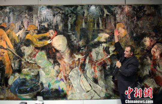 法国画家“日军南京大屠杀” 油画赠南京