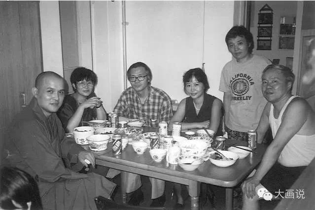1997年老同学聚会,左起:史国良、聂鸥、孙为民、邵飞、杨刚夫妇