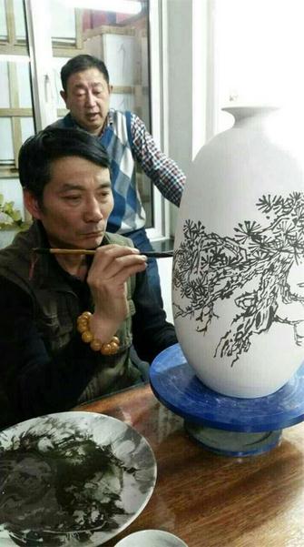 天津画家孟宪奎与威海企业家、书法家宋绪生互访交流