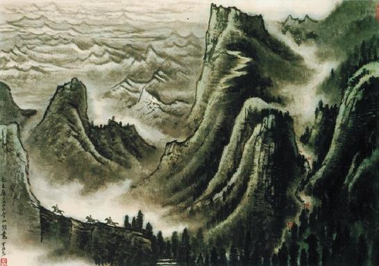 李可染 快马加鞭 60×84cm (2003年佳士得88.69万元成交)