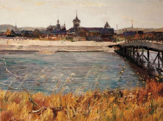 曲湘建 哈乌尔河畔 80×60cm 2014年