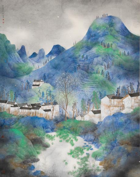 中国画学会240幅作品亮相中国美术馆图 中国山水画艺术网