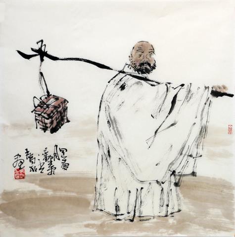 朴拙而本色 雅趣而生活——记画家王鸣放笔下的人物画