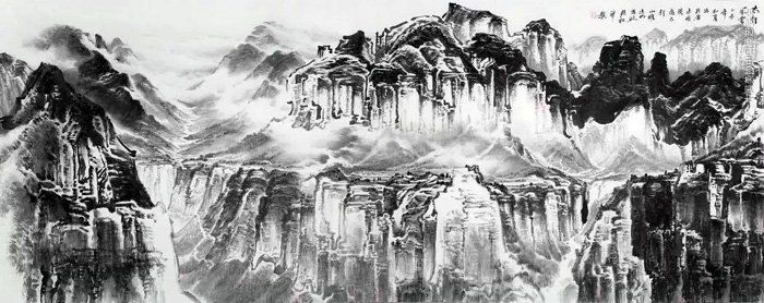 许钦松 《太行风云》 147X367cm