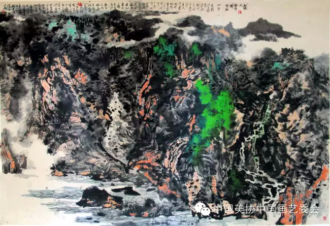 买鸿钧 《铁烟撼山河》 198x292cm