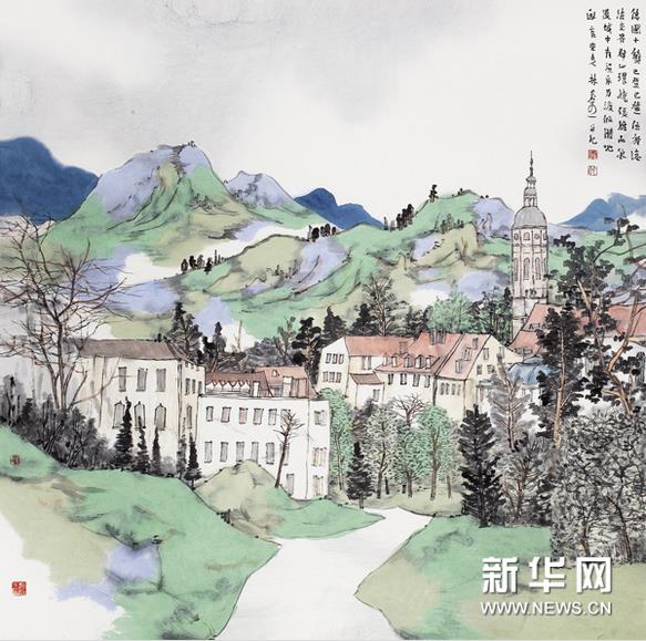 异域风情系列之八 纸本水墨设色123x123cm 2011