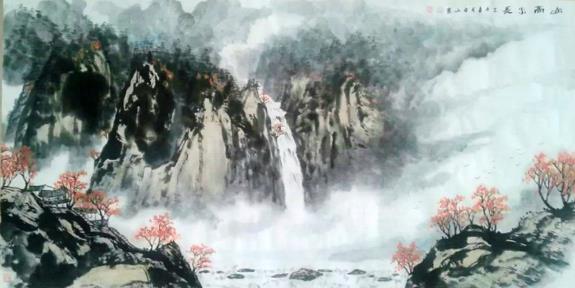 ���ڻ��Ұ�ɽ�黭չ����ɽ����ͬ