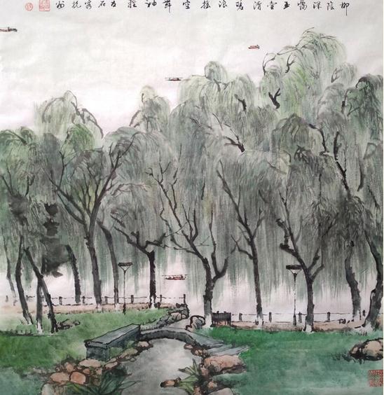 墨笔写诗书、丹青绘美景---读古石先生山水画