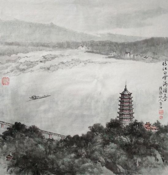 墨笔写诗书、丹青绘美景---读古石先生山水画