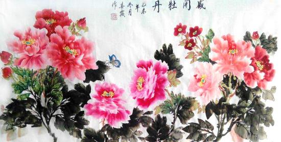黄春霞牡丹画——用艺术美化人生