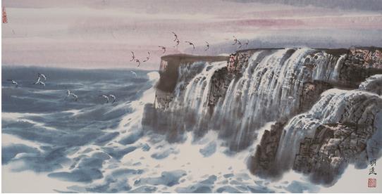 唐风美术馆“沧海潮音——海洋画派创始人宋明远作品展”开幕
