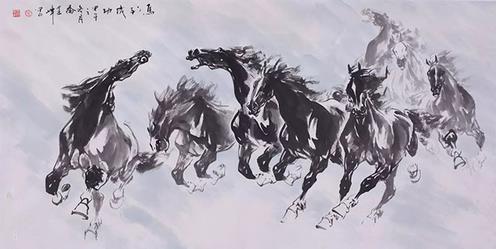 一组跃出宣纸的骏马:赏画家乔建峰作品