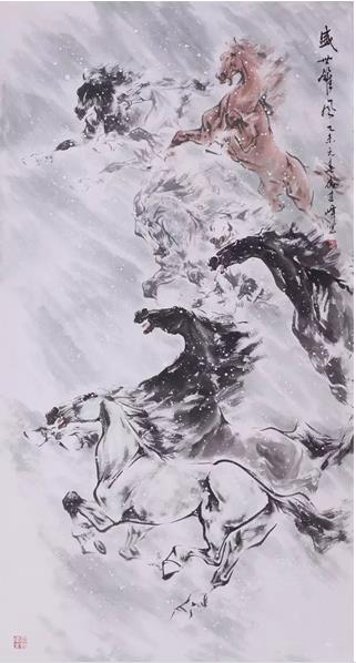 一组跃出宣纸的骏马:赏画家乔建峰作品