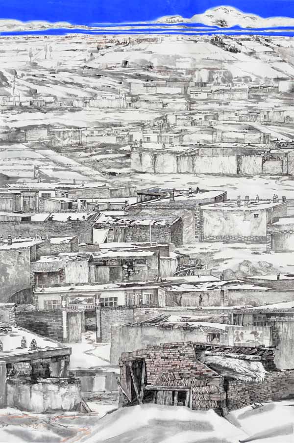 王慧子《双旗镇的天是蓝的》240x190cm.JPG 王慧子《双旗镇的天是蓝的》240x190cm.JPG