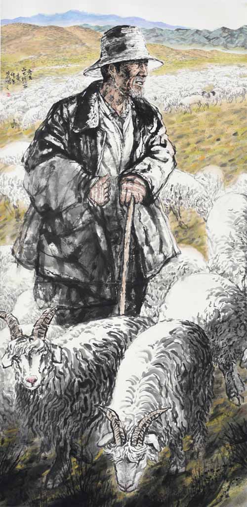 王晓银《焉支山下我的家之二》180x97cm.JPG 王晓银《焉支山下我的家之二》180x97cm.JPG