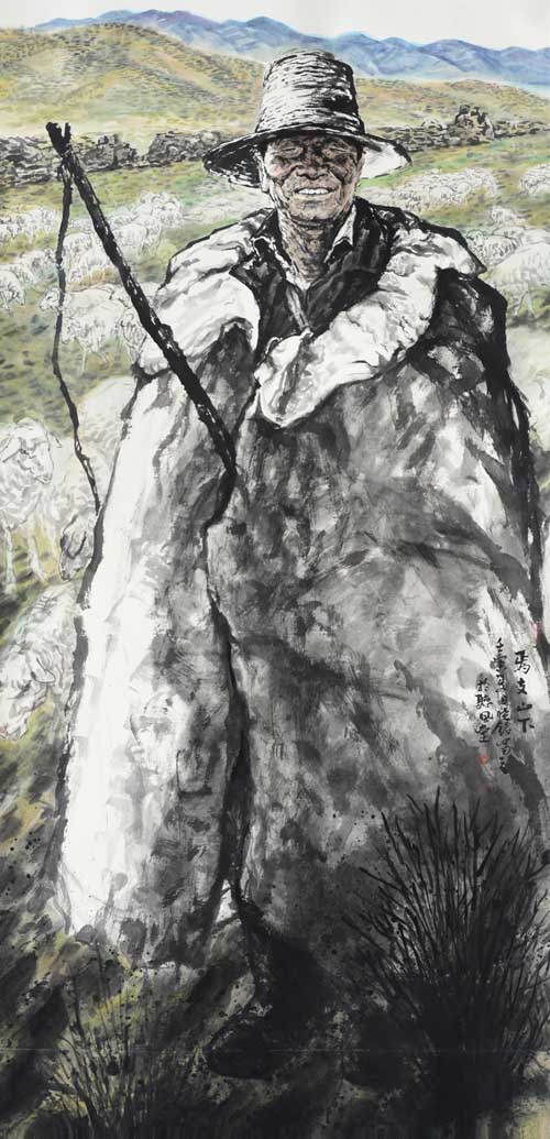 王晓银《焉支山下之一》180x97cm.JPG 王晓银《焉支山下之一》180x97cm.JPG