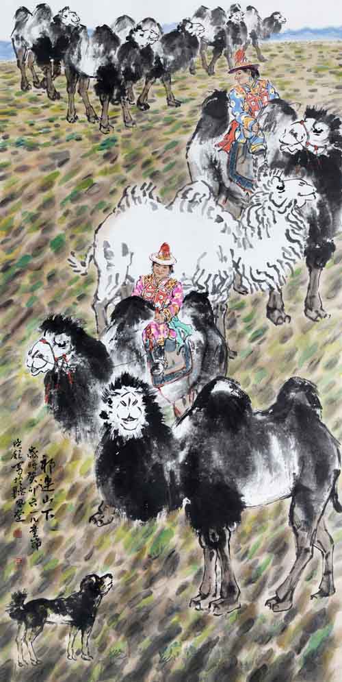 《祁连山下》137x68cm.JPG 《祁连山下》137x68cm.JPG