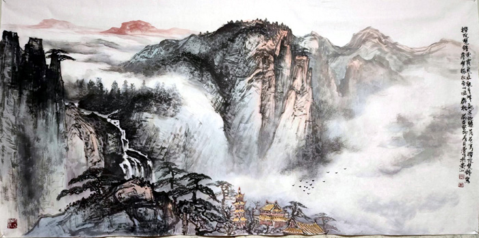 2、禅院梵钟68×136cm.jpg 2、禅院梵钟68×136cm.jpg