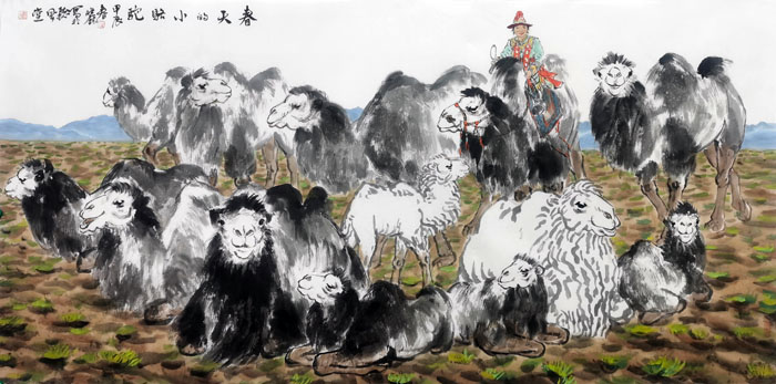 《春天的小骆驼》137x68cm.jpg 《春天的小骆驼》137x68cm.jpg